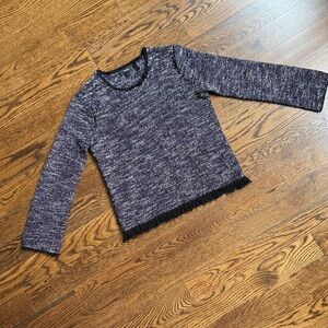 Theory Black and White Crewneck Sweater